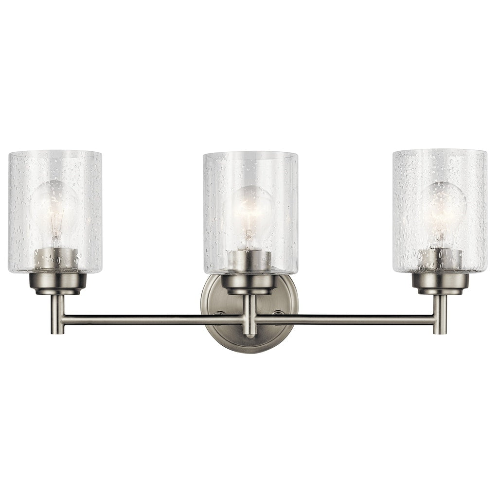 Kichler Lighting Winslow, luminaire de salle de bain à 3 lumières, nickel brossé