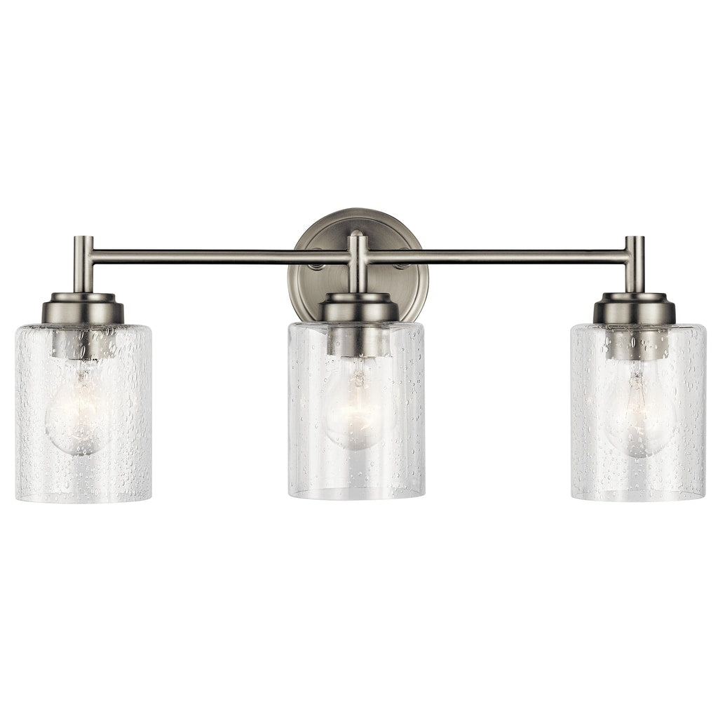 Kichler Lighting Winslow, luminaire de salle de bain à 3 lumières, nickel brossé