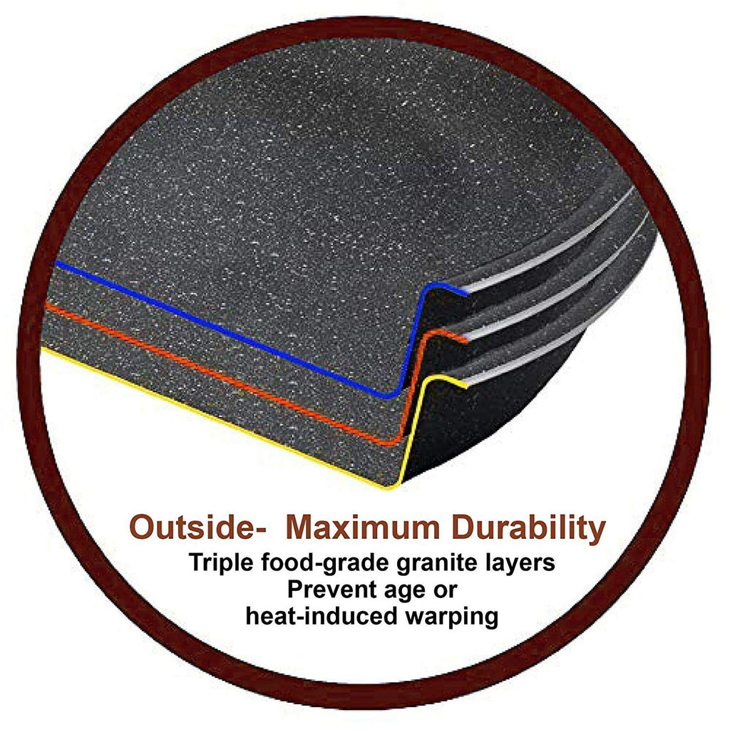 Ensemble de casseroles et poêles en granit pour cuisine, ensemble de casseroles antiadhésives, 12/15/30 pièces