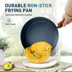 Ensemble de casseroles et poêles antiadhésives, ensemble de cuisine en granit, 12 pièces.