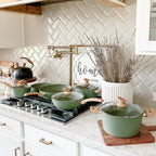 Ensemble de casseroles et poêles antiadhésives, ensemble de cuisine en granit, 12 pièces.