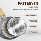 Ensemble de casseroles et poêles antiadhésives, ensemble de cuisine en granit, 12 pièces.