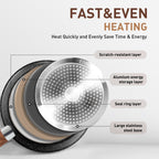 Ensemble de casseroles et poêles antiadhésives, ensemble de cuisine en granit, 12 pièces.