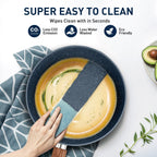 Ensemble de casseroles et poêles antiadhésives, ensemble de cuisine en granit, 12 pièces.