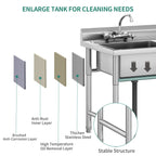 Évier de cuisine en acier inoxydable, cuve à compartiments, évier commercial autoportant