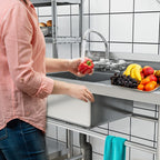 Évier de cuisine en acier inoxydable, cuve à compartiments, évier commercial autoportant