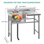 Évier de cuisine en acier inoxydable, cuve à compartiments, évier commercial autoportant