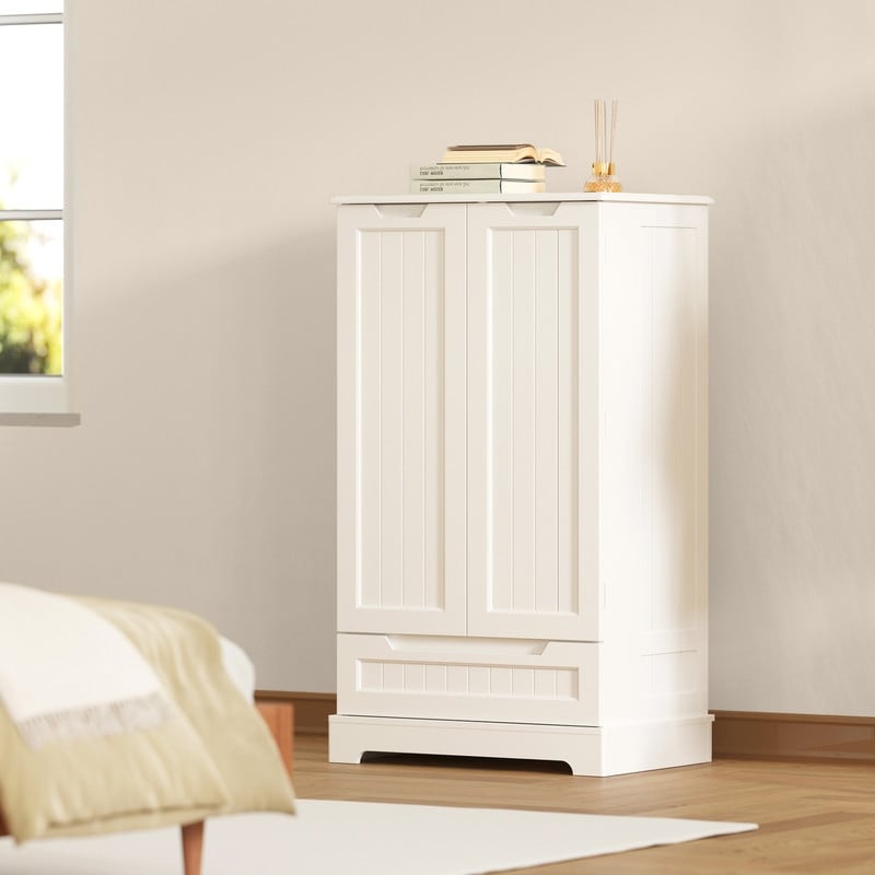 Armoire de rangement pour cuisine, armoire de rangement pour salle de bain à poser avec 2 portes et tiroirs