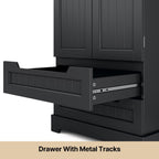 Armoire de rangement pour cuisine, armoire de rangement pour salle de bain à poser avec 2 portes et tiroirs