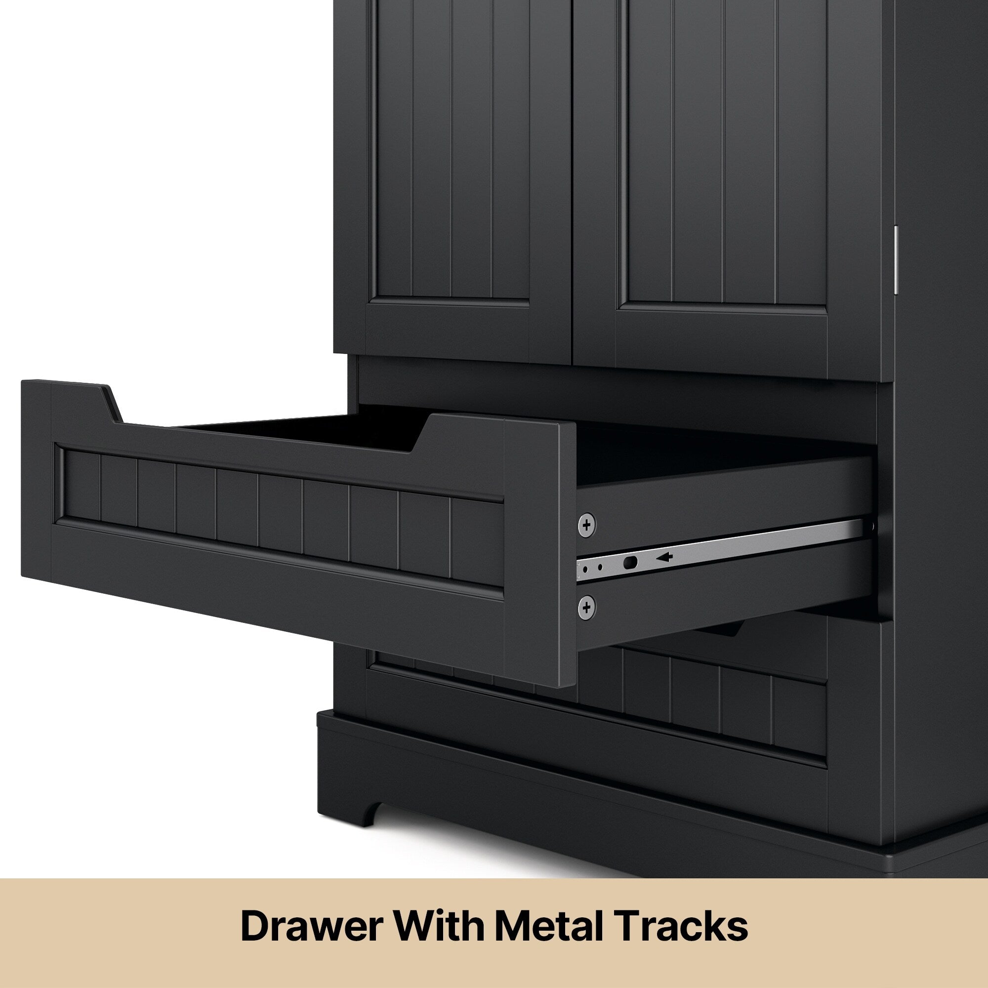 Armoire de rangement pour cuisine, armoire de rangement pour salle de bain à poser avec 2 portes et tiroirs