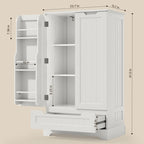 Armoire de rangement pour cuisine, armoire de rangement pour salle de bain à poser avec 2 portes et tiroirs