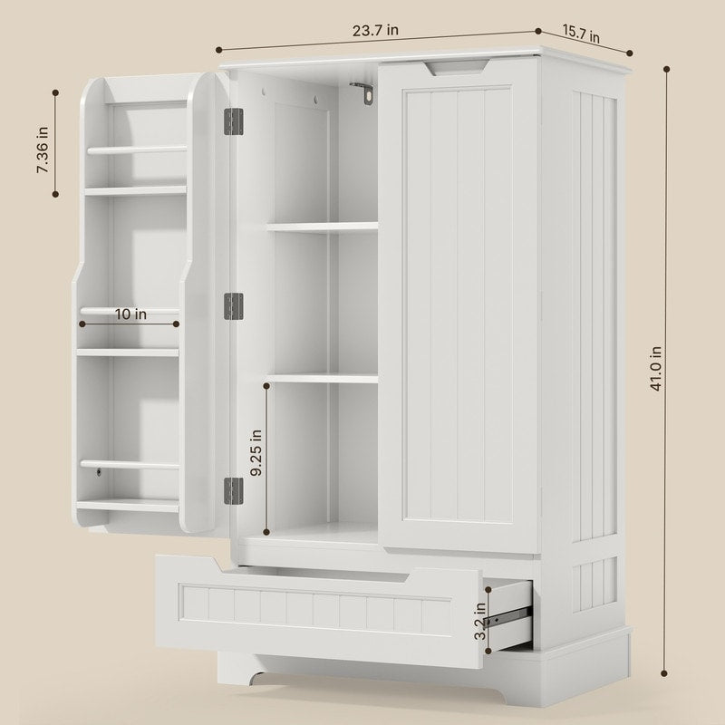 Armoire de rangement pour cuisine, armoire de rangement pour salle de bain à poser avec 2 portes et tiroirs