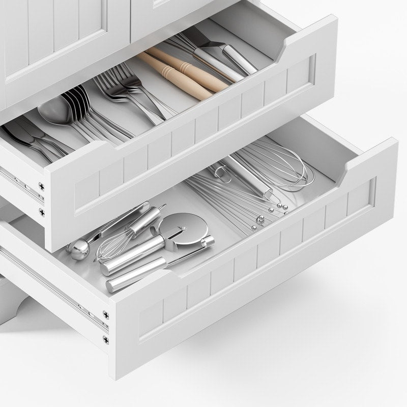 Armoire de rangement pour cuisine, armoire de rangement pour salle de bain à poser avec 2 portes et tiroirs