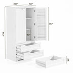 Armoire de rangement pour cuisine, armoire de rangement pour salle de bain à poser avec 2 portes et tiroirs