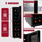 Cave à vin Koolatron 18 bouteilles, double zone, modèle Slim, cave à vin autoportante