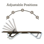 Chaise longue de jardin inclinable et réglable Kozyard Alan, entièrement en aluminium et avec pieds en résine de polypropylène.