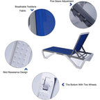 Chaise longue de jardin inclinable et réglable Kozyard Alan, entièrement en aluminium et avec pieds en résine de polypropylène.