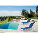 Chaise longue de jardin inclinable et réglable Kozyard Alan, entièrement en aluminium et avec pieds en résine de polypropylène.