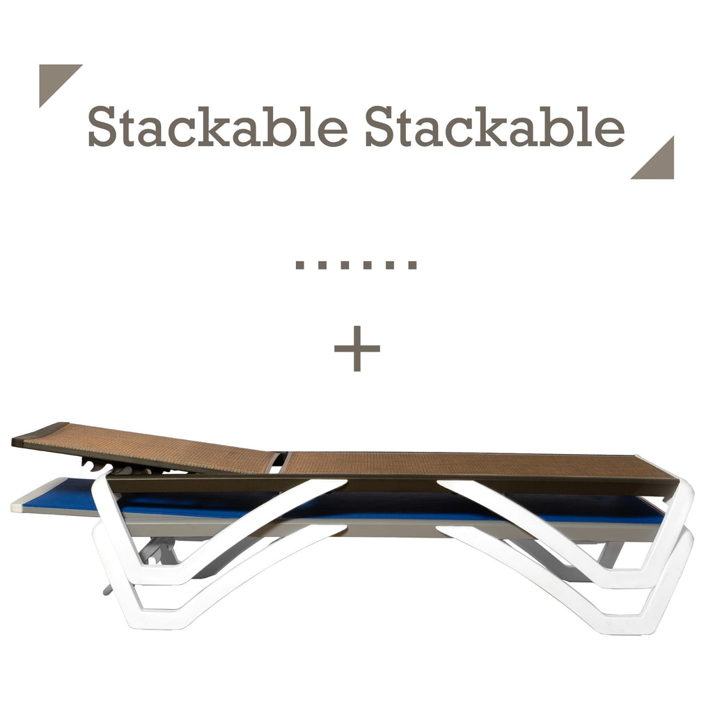 Chaise longue de jardin inclinable et réglable Kozyard Alan, entièrement en aluminium et avec pieds en résine de polypropylène.