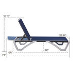 Chaise longue de jardin inclinable et réglable Kozyard Alan, entièrement en aluminium et avec pieds en résine de polypropylène.