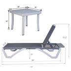 Chaise longue de jardin inclinable et réglable Kozyard Alan, entièrement en aluminium et avec pieds en résine de polypropylène.