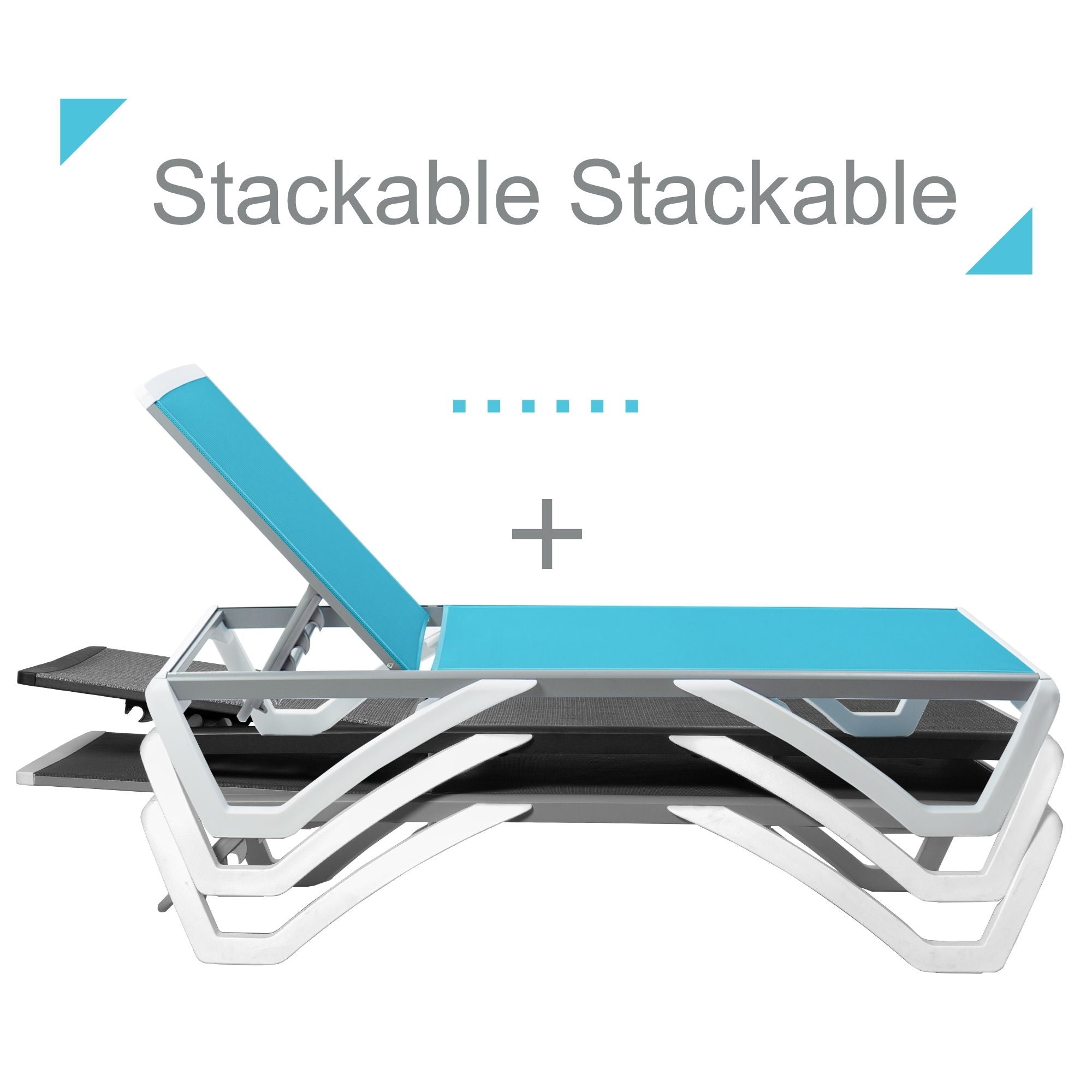 Chaise longue de jardin inclinable et réglable Kozyard Alan, entièrement en aluminium et avec pieds en résine de polypropylène.