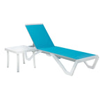 Chaise longue de jardin inclinable et réglable Kozyard Alan, entièrement en aluminium et avec pieds en résine de polypropylène.