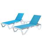 Chaise longue de jardin inclinable et réglable Kozyard Alan, entièrement en aluminium et avec pieds en résine de polypropylène.