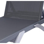 Chaise longue de jardin inclinable et réglable Kozyard Alan, entièrement en aluminium et avec pieds en résine de polypropylène.