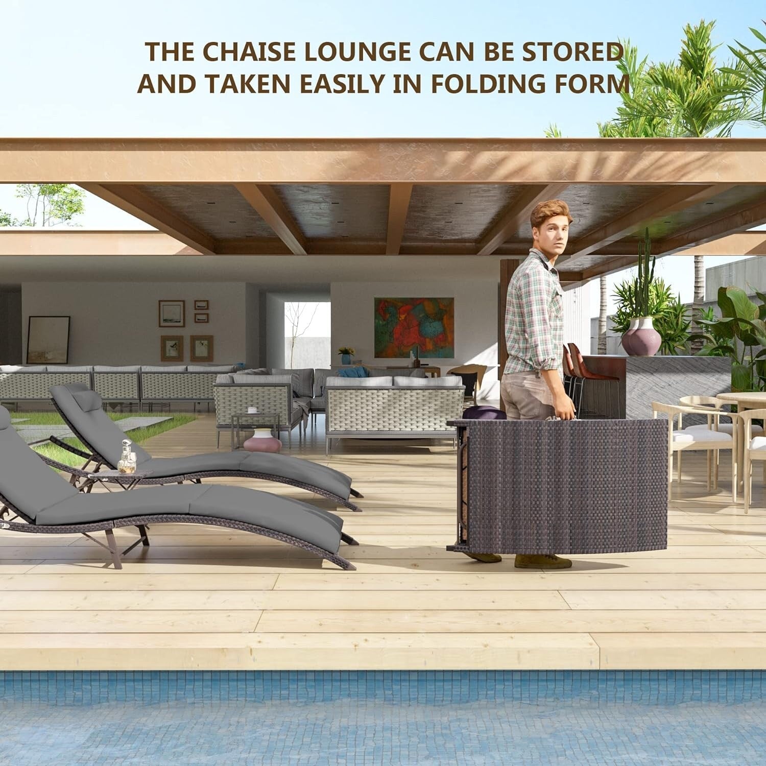 Ensemble de chaises longues d'extérieur Kullavik, 3 pièces