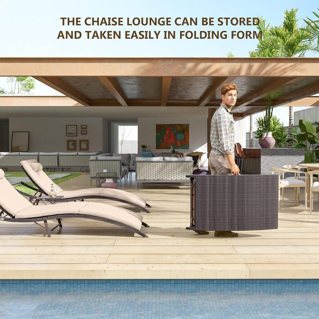 Ensemble de chaises longues d'extérieur Kullavik, 3 pièces