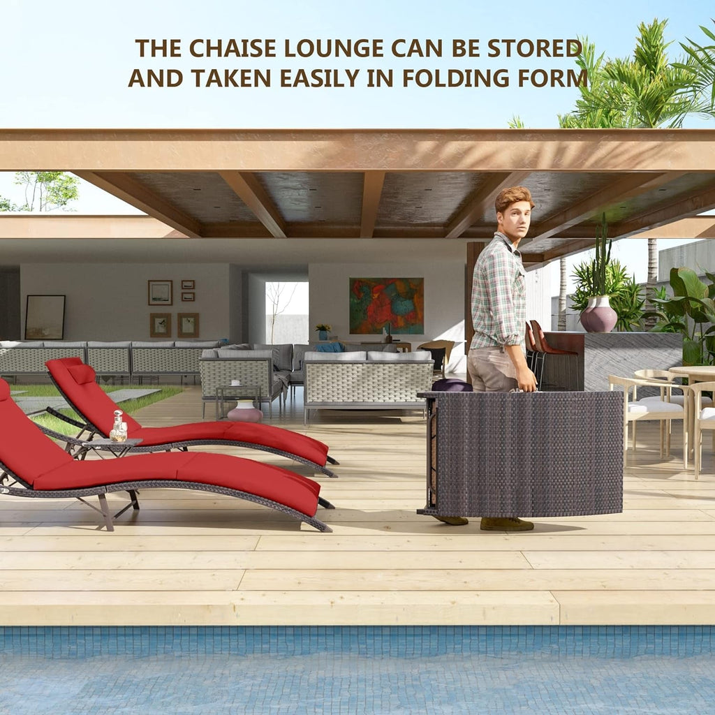 Ensemble de chaises longues d'extérieur Kullavik, 3 pièces