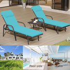 Ensemble de chaises longues d'extérieur Kullavik, 3 pièces