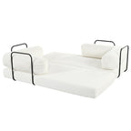 Canapé-lit modulable en forme de L en tissu velours côtelé