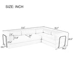 Canapé-lit modulable en forme de L en tissu velours côtelé