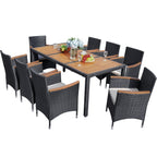 Ensemble de repas de jardin Lacoo en rotin PE/bois d'acacia