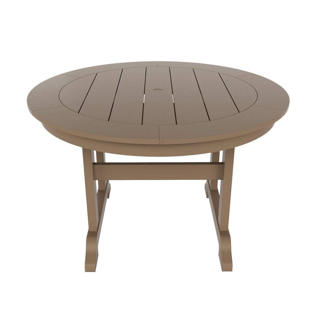 Ensemble de salle à manger d'extérieur Polytrends Laguna en PEHD résistant aux intempéries, avec table ronde et fauteuils (ensemble de 5 pièces)