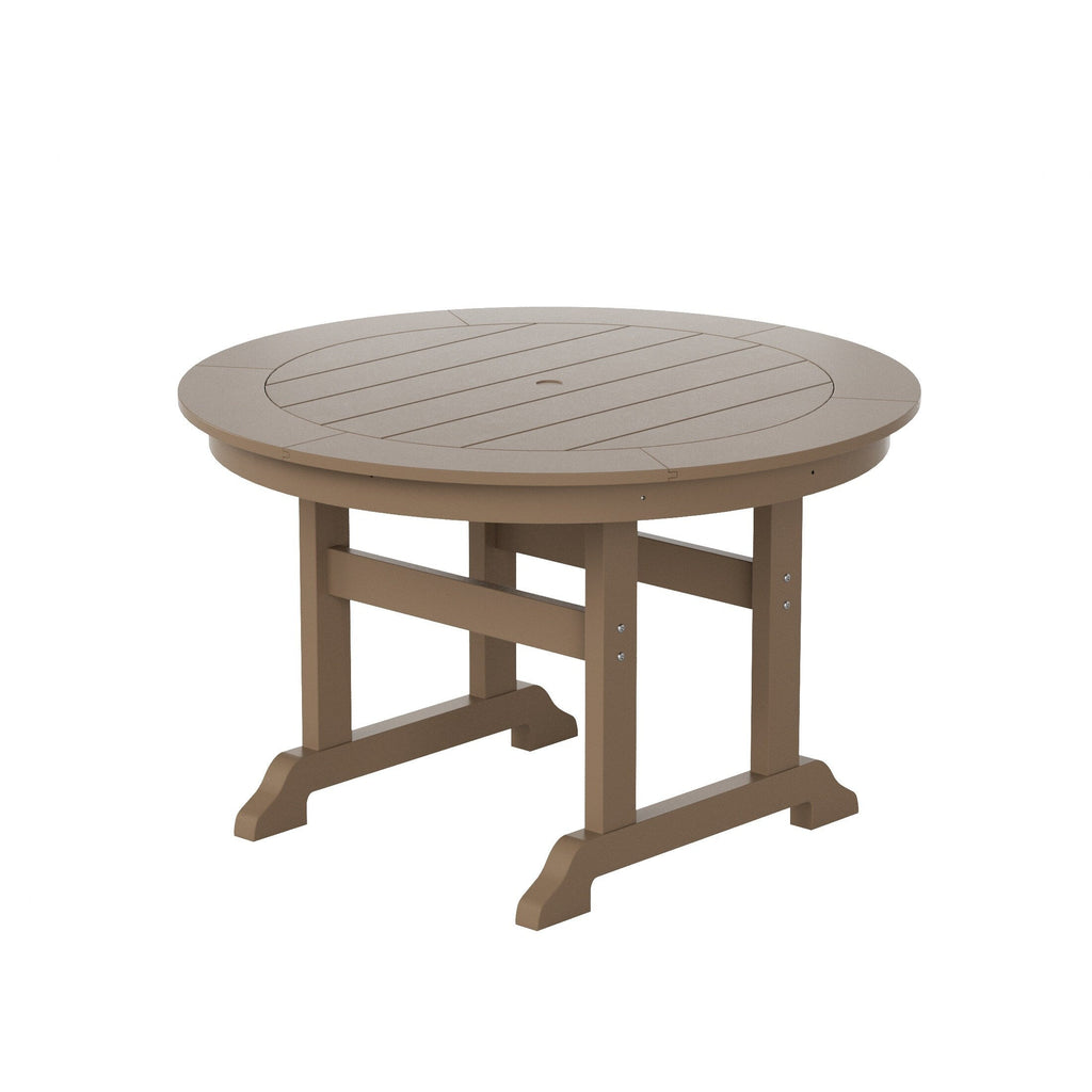 Ensemble de salle à manger d'extérieur Polytrends Laguna en PEHD résistant aux intempéries, avec table ronde et fauteuils (ensemble de 5 pièces)