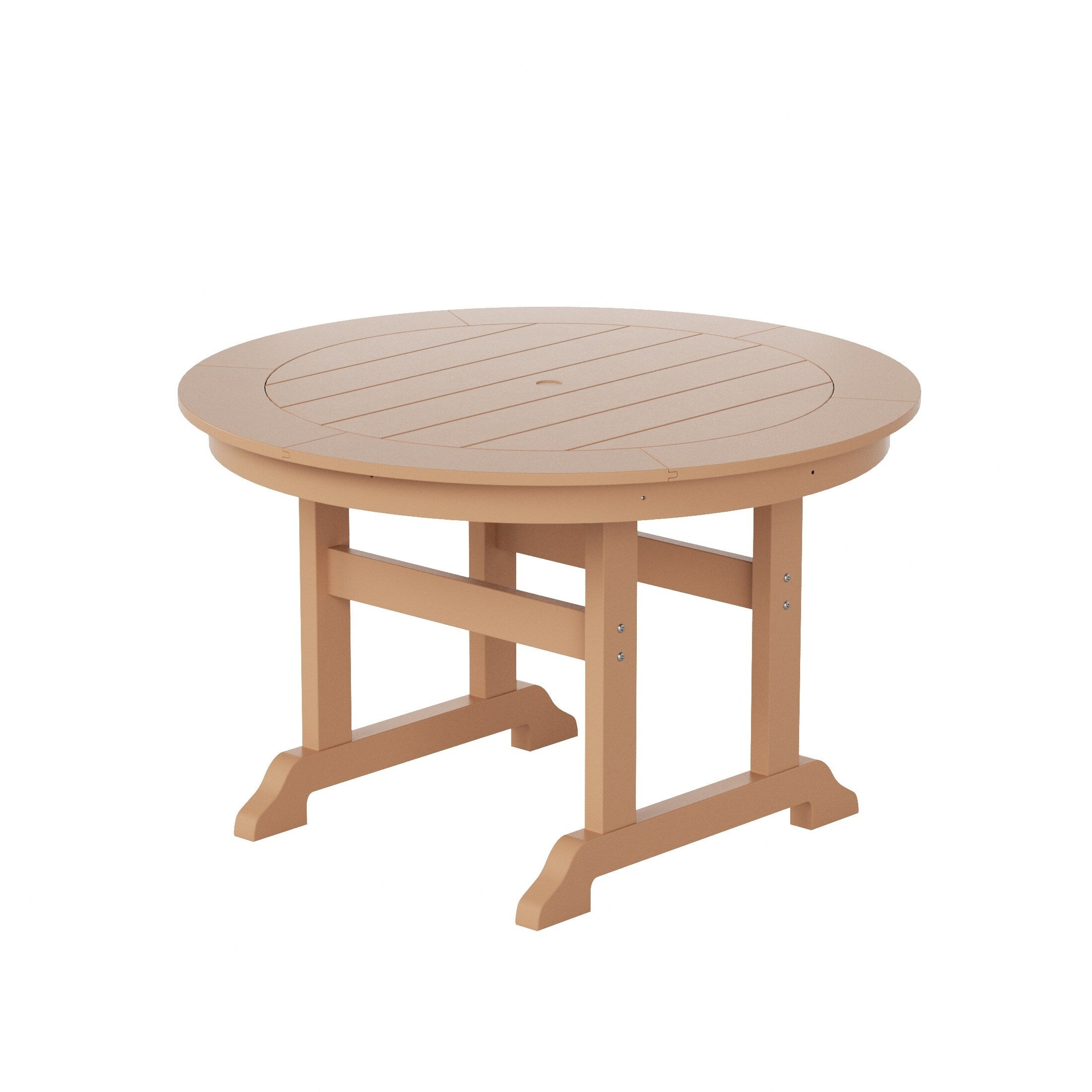 Ensemble de salle à manger d'extérieur Polytrends Laguna en PEHD résistant aux intempéries, avec table ronde et fauteuils (ensemble de 5 pièces)