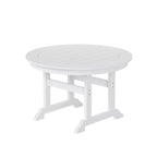 Ensemble de salle à manger d'extérieur Polytrends Laguna en PEHD résistant aux intempéries, avec table ronde et fauteuils (ensemble de 5 pièces)
