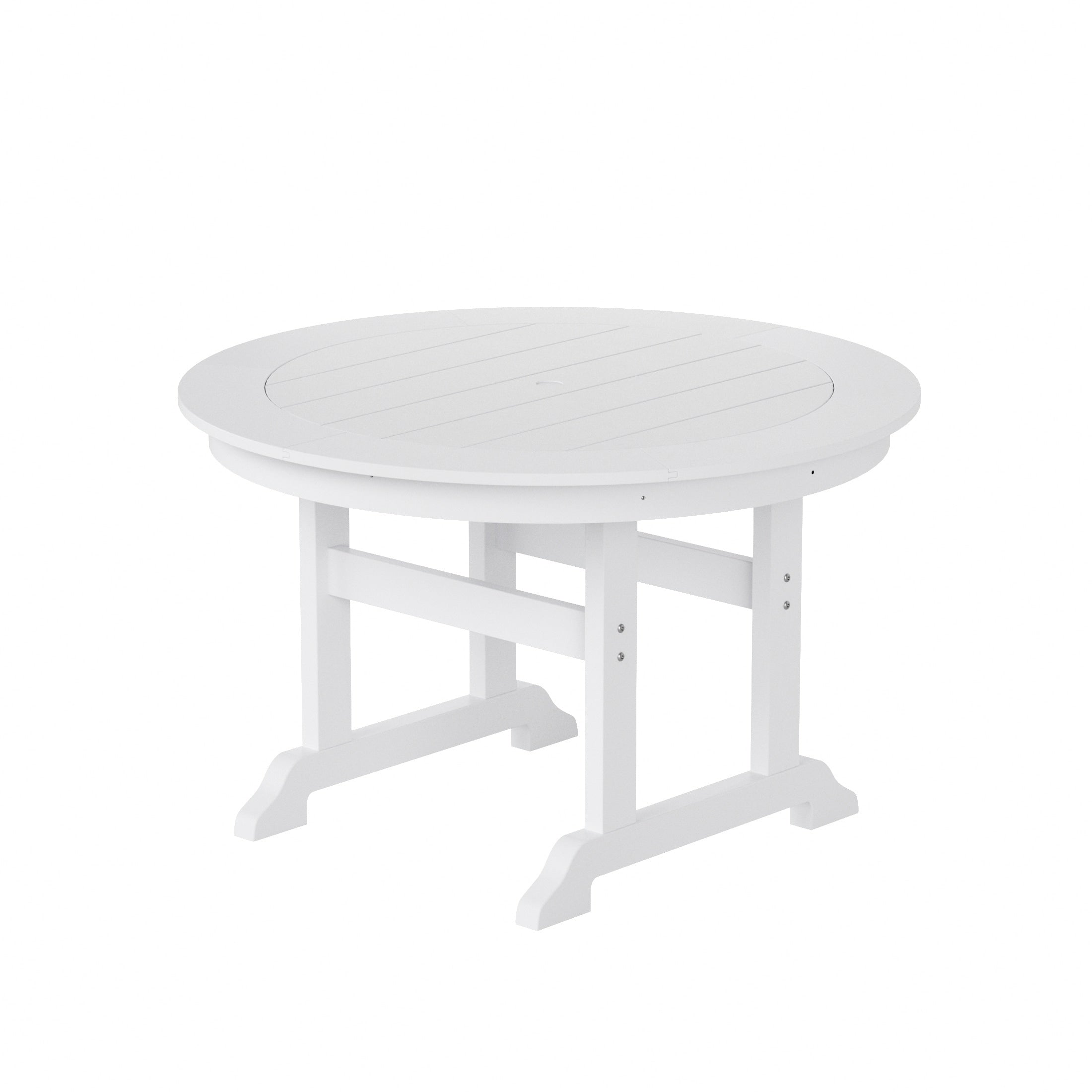Ensemble de salle à manger d'extérieur Polytrends Laguna en PEHD résistant aux intempéries, avec table ronde et fauteuils (ensemble de 5 pièces)