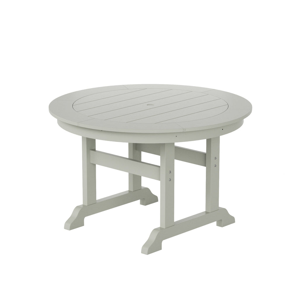 Ensemble de salle à manger d'extérieur Polytrends Laguna en PEHD résistant aux intempéries, avec table ronde et fauteuils (ensemble de 5 pièces)