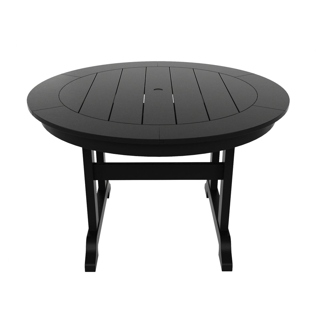 Ensemble de salle à manger d'extérieur Polytrends Laguna en PEHD résistant aux intempéries, avec table ronde et fauteuils (ensemble de 5 pièces)