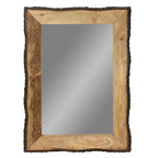 Lamont River of Goods Miroir mural rectangulaire en bois et verre marron et beige - 39 x 1,25 x 28 pouces