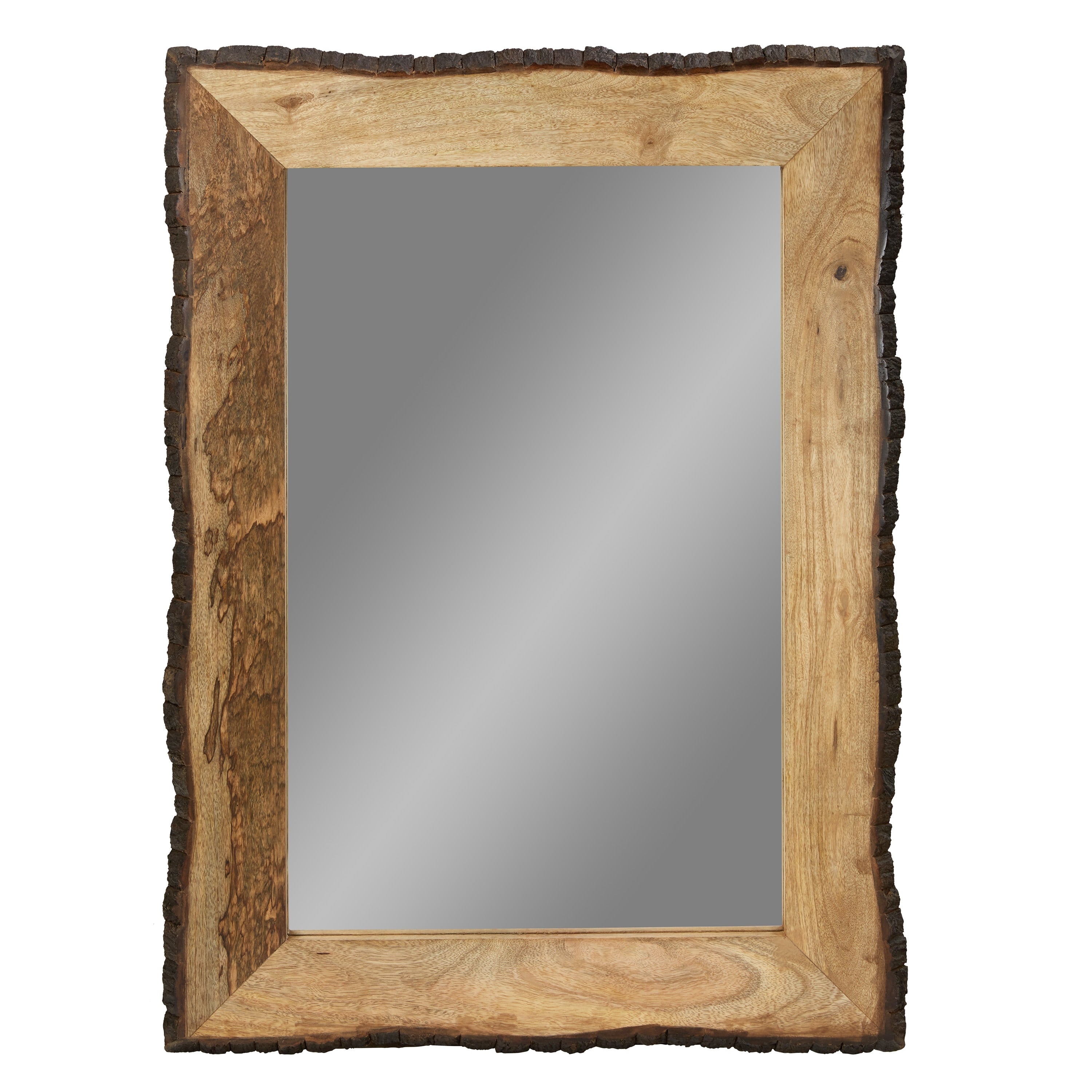 Lamont River of Goods Miroir mural rectangulaire en bois et verre marron et beige - 39 x 1,25 x 28 pouces