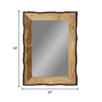 Lamont River of Goods Miroir mural rectangulaire en bois et verre marron et beige - 39 x 1,25 x 28 pouces