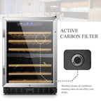 Lanbo Cave à vin intégrée à double zone de refroidissement, 24 pouces, 44 bouteilles