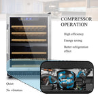 Lanbo Cave à vin intégrée à double zone de refroidissement, 24 pouces, 44 bouteilles