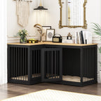 Grande niche pour chien d'angle, meuble pour 2 chiens, cage pour chien en forme de L - 58.7X41.1