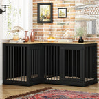 Grande niche pour chien d'angle, meuble pour 2 chiens, cage pour chien en forme de L - 58.7X41.1
